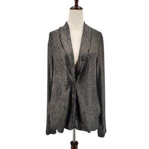 Show Me Your MuMu Womens XS Jacket Felix Disco Glitz Blazer Silver Black